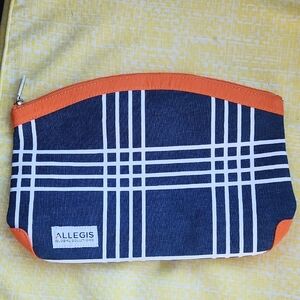 Navy & Orange Plaid Toiletry Bag